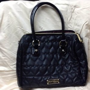 Black puffy heart Betsy Johnson bag